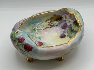 Antique Hand Painted Rosenthal Porcelain Footed Center Bowl