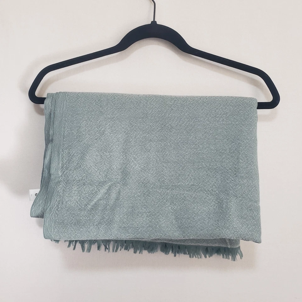 Lululemon Scarf Woven Wool Womens OS Teal 100% Wool Wrap Blanket Unisex Winter - Image 2 of 4