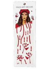 Fake Blood Face Art Temporary Tattoos with Gems