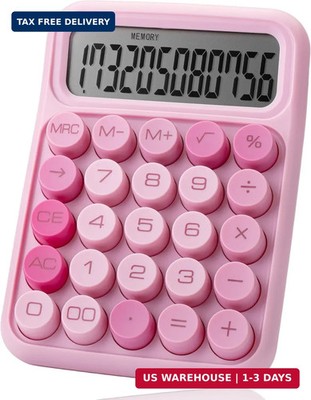Mr. Pen- Mechanical Switch Calculator, 12 Digit Large LCD Display, Pink | With B