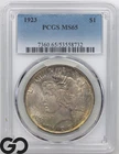 1923 Peace Dollar PCGS MS 65 ** Great Album Toner!