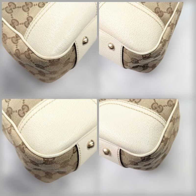 GUCCI GG Canvas Sherry Brown 2WAY Tote Bag Leather Trim Authentic thumbnail 7