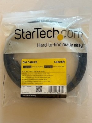 NEW Startech.com 6ft DVI-D Dual Link Video Cable 25-pin Male to Male DVIDDMM6