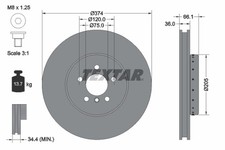 1x TEXTAR Bremsscheibe PRO+ 92266125 für BMW F07 F06 F10 F02 F01 F11 F03 F12 F13
