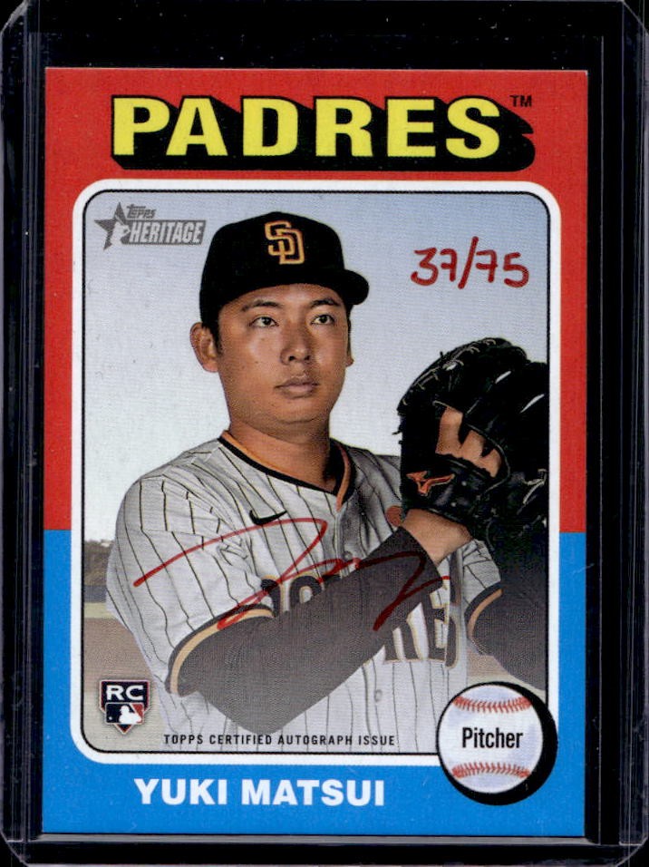 2024 Topps Heritage Yuki Matsui Real One Auto RC Special Edition Red Ink #/75