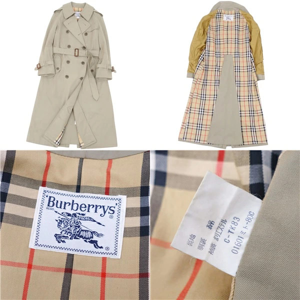 [Good Condition] Vintage Burberry Burberrys Coat Trench Coat Checkered Back Oute thumbnail 8