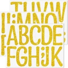 160 PCS Bulletin Board Letters 4 Inch Letter Stickers Large Glitter Gold 