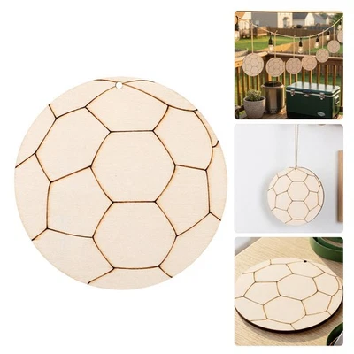 40 Pcs Fußball-Ornamente Aus Holz Holzkugeln Zum Basteln Leere Fußballornamente - Bild 1 von 4