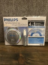 NIB Philips CD DVD 4 In 1 Complete Laser Lens Cleaning Cleaner Kit System