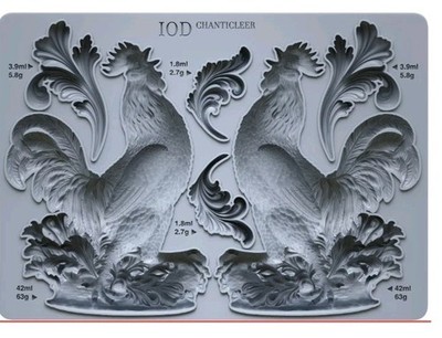 Iron Orchid Designs IOD Chanticleer Rooster Mould Air-Dry Clay Mold NEW