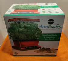 AeroGarden Harvest Elite Red Stainless Countertop Led Hydroponic Garden,NEW