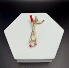 Vintage Golf Themed Gold Tone Pin Brooch Signed GERRY’S Enamel Club Pin Ball — photo 4