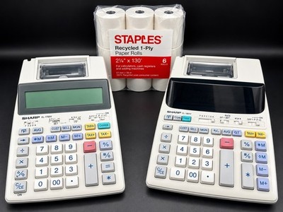 Sharp EL-1801V EL-1750V Printing Calculators Tested + 6 New Paper Rolls