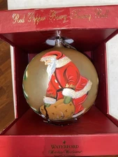 6” Waterford Heirloom SANTA'S VISIT Masterpiece Ball Signed box damaged