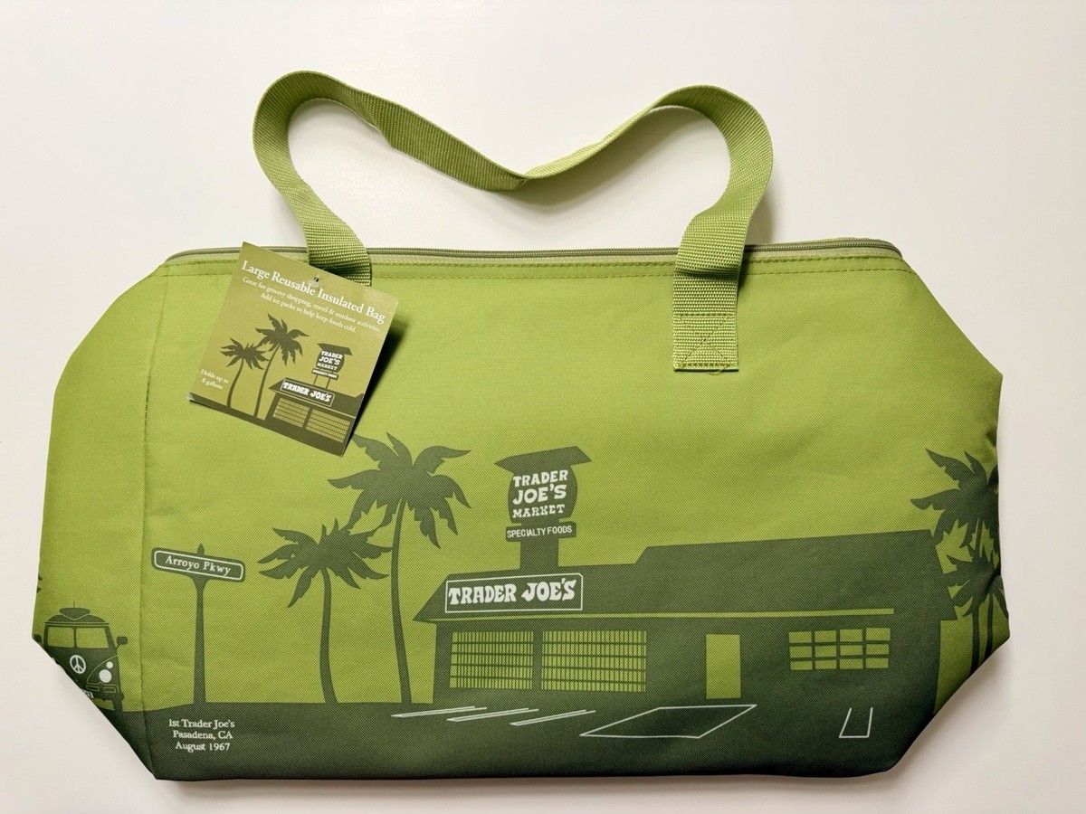 NEW 2026 Trader Joe's Large Reusable Insulated Bag 8 Gallons Olive
