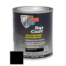 POR-15 INC 45904 Top Coat DTM Paint, 1 qt Can, Chassis Black, Liquid, 30 to 60
