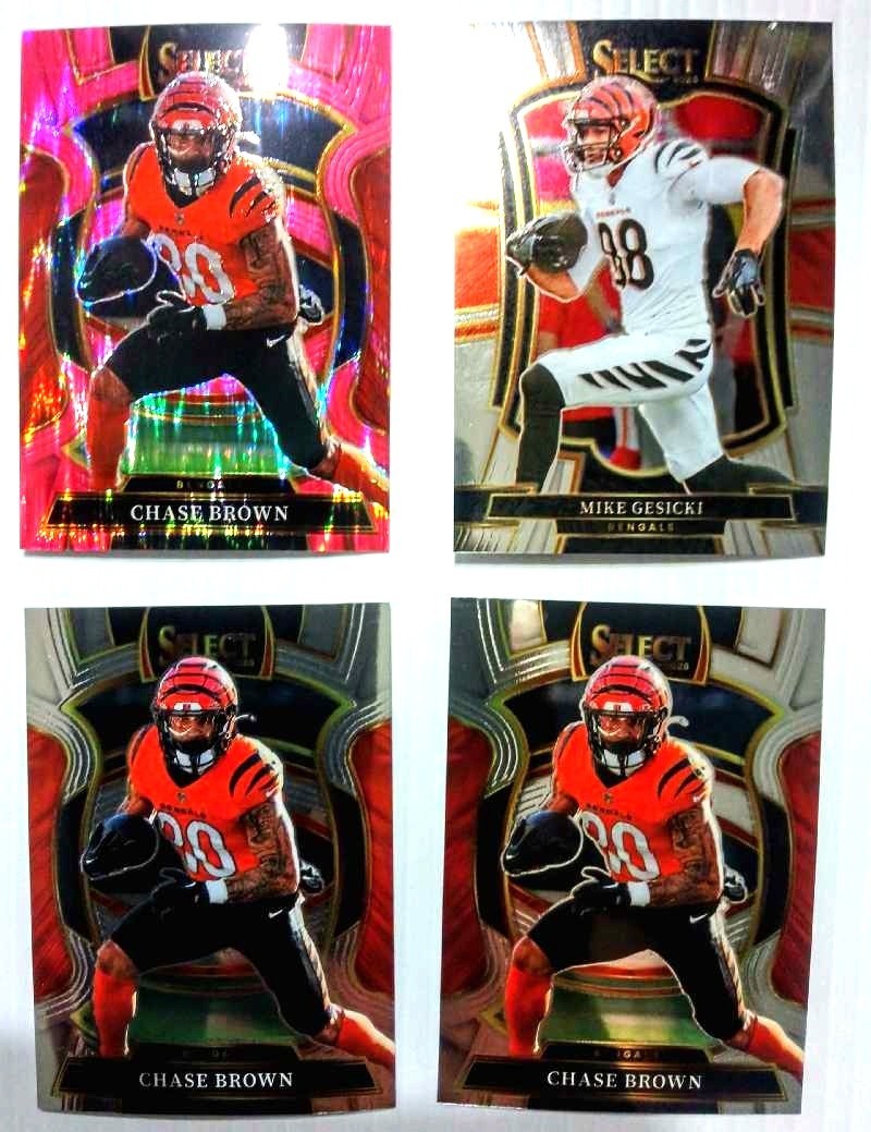 Bengals Chase Brown Pink /199 Select + 2 Concourse Gesicki Lot