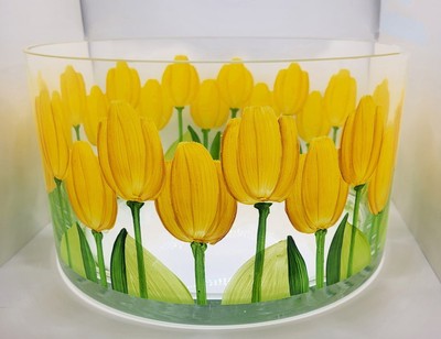 Vintage MCM Yellow Tulips Punch/Salad/Serving Bowl