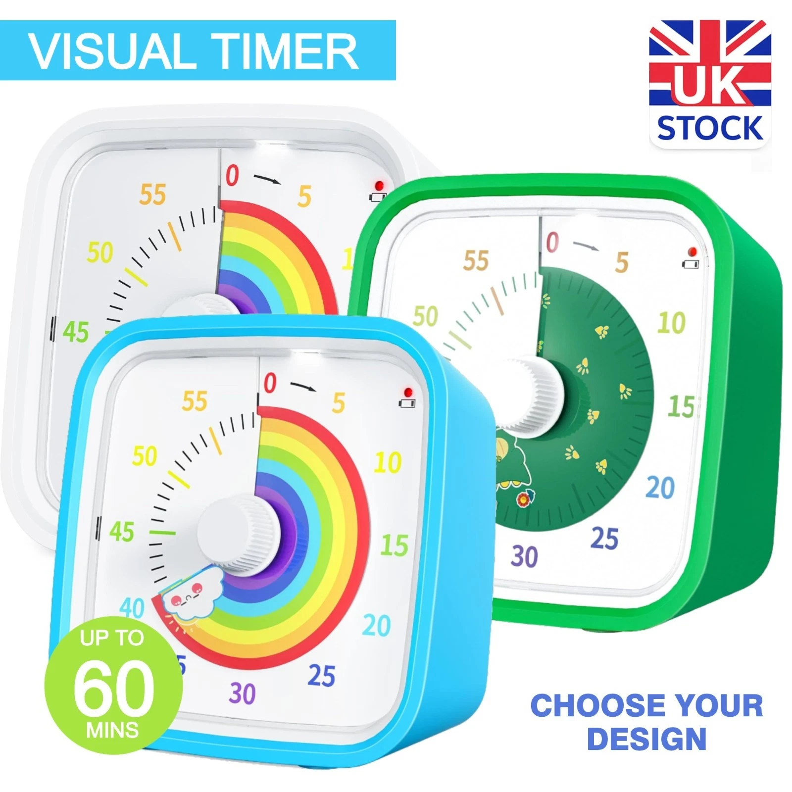 60 Minute Visual Timer | Silent Countdown Clock for Kids & Adults
Opens in a new window or tab
