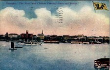 Shanghai, China The Bund with Chinese Custom House & Tower 1911 Postcard P620