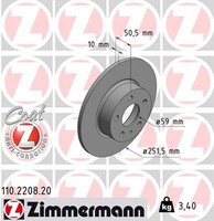 2X Zimmermann Bremsscheibe Coat Z 110.2208.20 FüR 147 156 Alfa Thema 164 Lybra 1