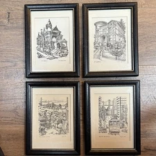 Virginia Celli Vintage Framed Prints San Francisco Collection Of 4