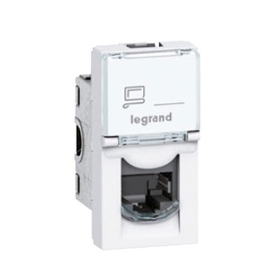 RJ45 Steckdose Kategorie 6 STP 1 Modul Legrand Mosaic weiß