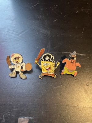 2008 Universal Studios-Spongebob-Patrick-Sandy 3 Trading Pins-New-VINTAGE