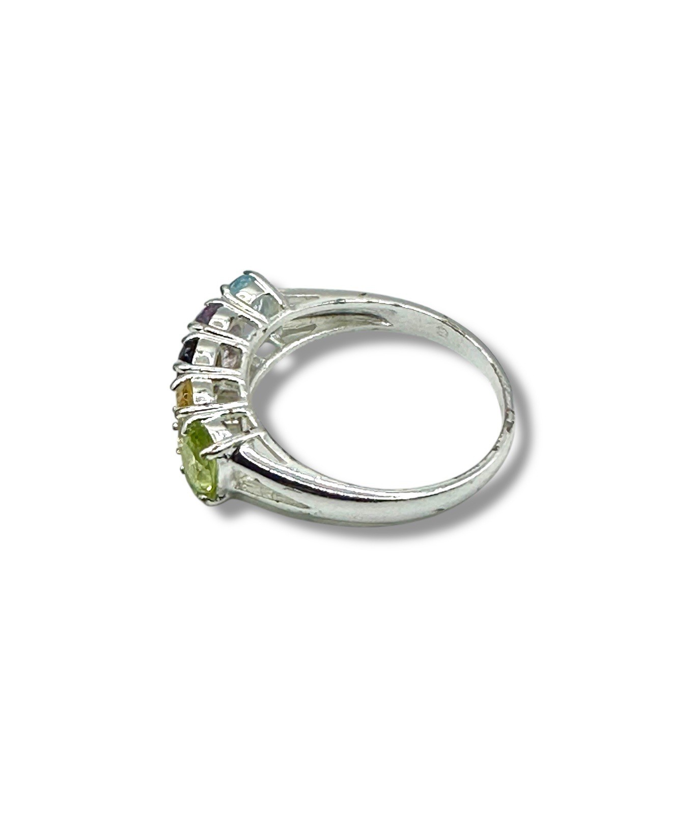 Sterling Silver Multi Gemstone Oval Ring - image 4