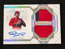 2023 Panini Flawless Elijah Green DUAL PATCH AUTO 14 /25 Nationals Signed OnCard