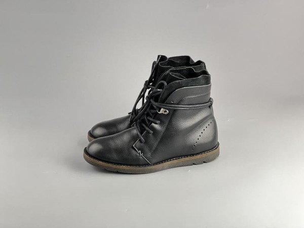 Women Hub Boots Black Leather 36