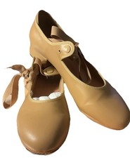 BLOCH MARY JANE Annie Tyette Techno Tap Shoes Beige / Tan Women's Sz 9M