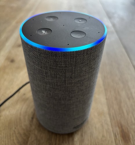 Original Amazon Echo 2. Generation, Lautsprecher Alexa, Stoff (Grau)