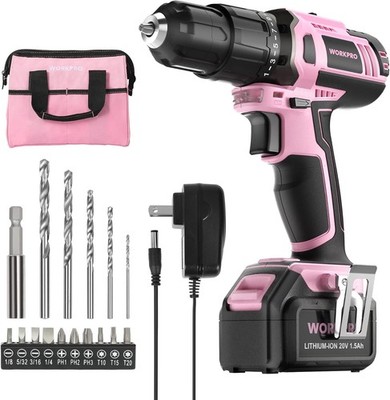 Two-Speed Gear Control 20V LED Lighted Cordless Drill Driver Set