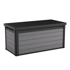 Premier 150 Gal.  Resin Large Durable Grey Deck Box for Lawn Outdoor Patio Garde
