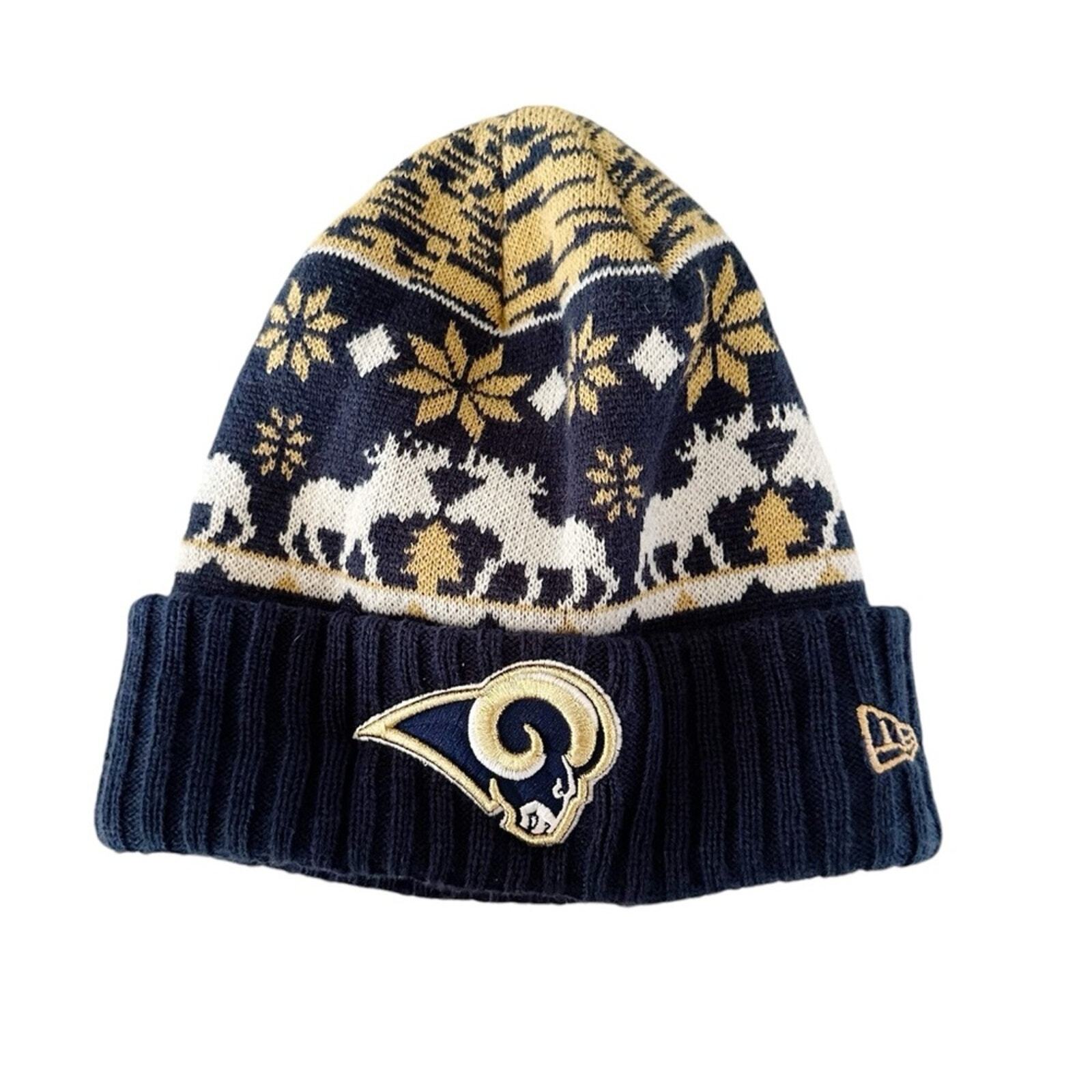 NFL Los Angeles Rams New Era Knit Beanie Moose Cuffed Beanie Hat