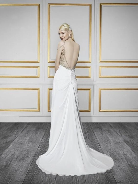 Moonlight T733 Wedding Dress Size 10 White with Ruching Front STUNNING! - Image 3 of 4