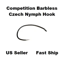 25pc Competition Czech Nymph Hooks Barbless Emerger Czech/Tenkara/Euro Nymphing