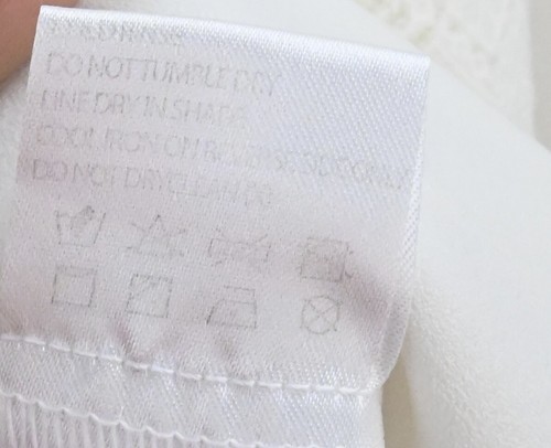 Shona Joy lace yolk & cuff detail chiffon blouse in white size UK8 - Picture 9 of 9