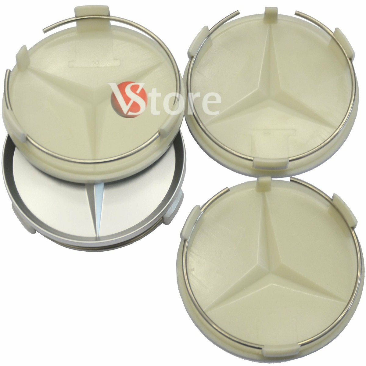 4 Tappi Coprimozzo Per Mercedes AMG Classe A B C CLS CLA - Foto 7