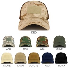 Hook and Loop Patch Flex Fitting Tactical Air Mesh Back Cap - FREE SHIPPING