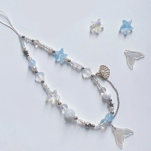 Shell Phone Pendant Unique Mobile Straps Fish Tail Phone Chain Handmade Keychain - Zdjęcie 6 z 8