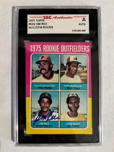 1975 TOPPS # 616 JIM RICE ROOKIE CARD AUTOGRAPH | eBay