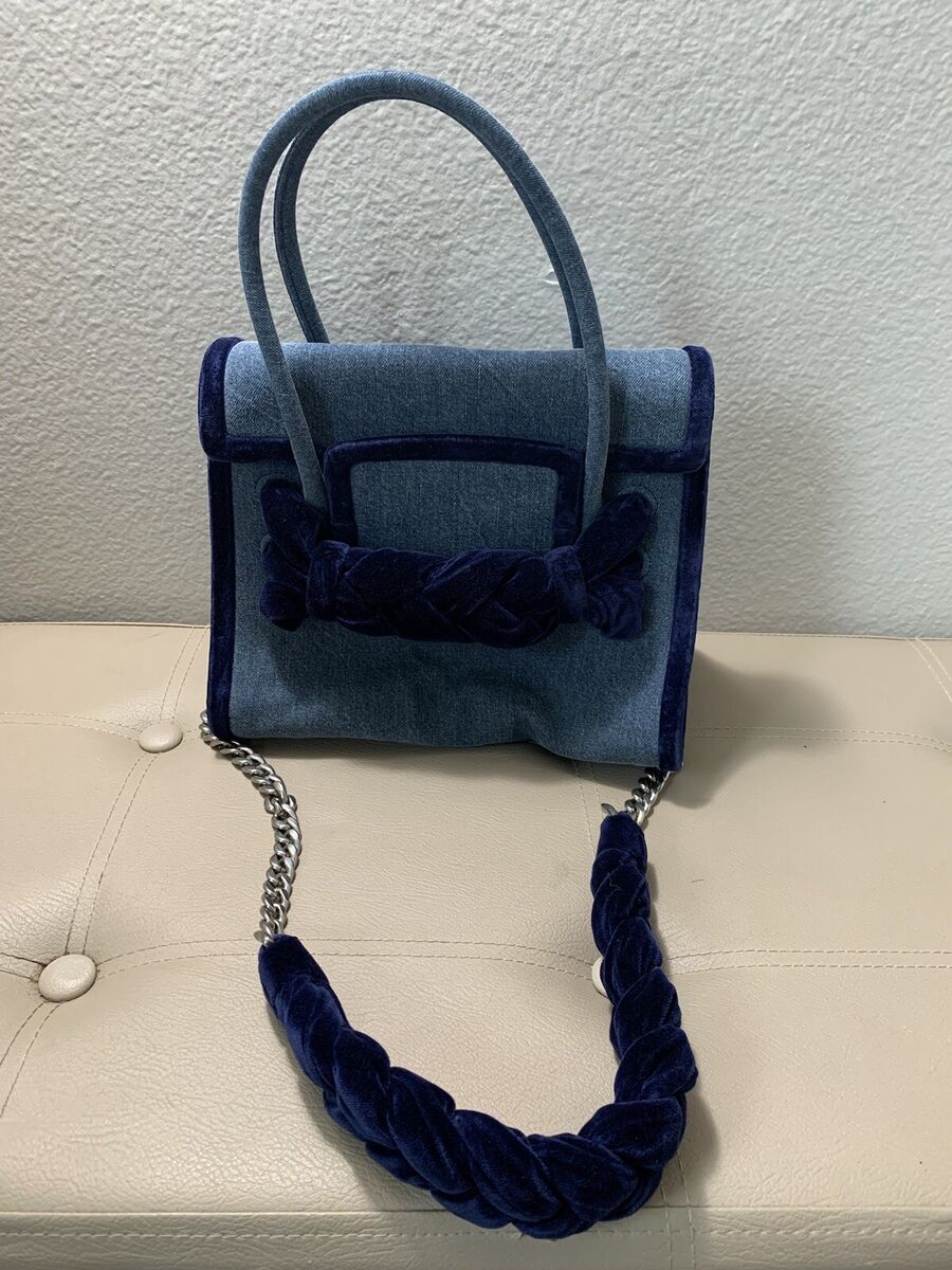 Miu Miu Denim Tresso Veluto Braided Velvet Shoulder Bag Miu Miu Denim Tresso Veluto Braided Velvet Shoulder Bag