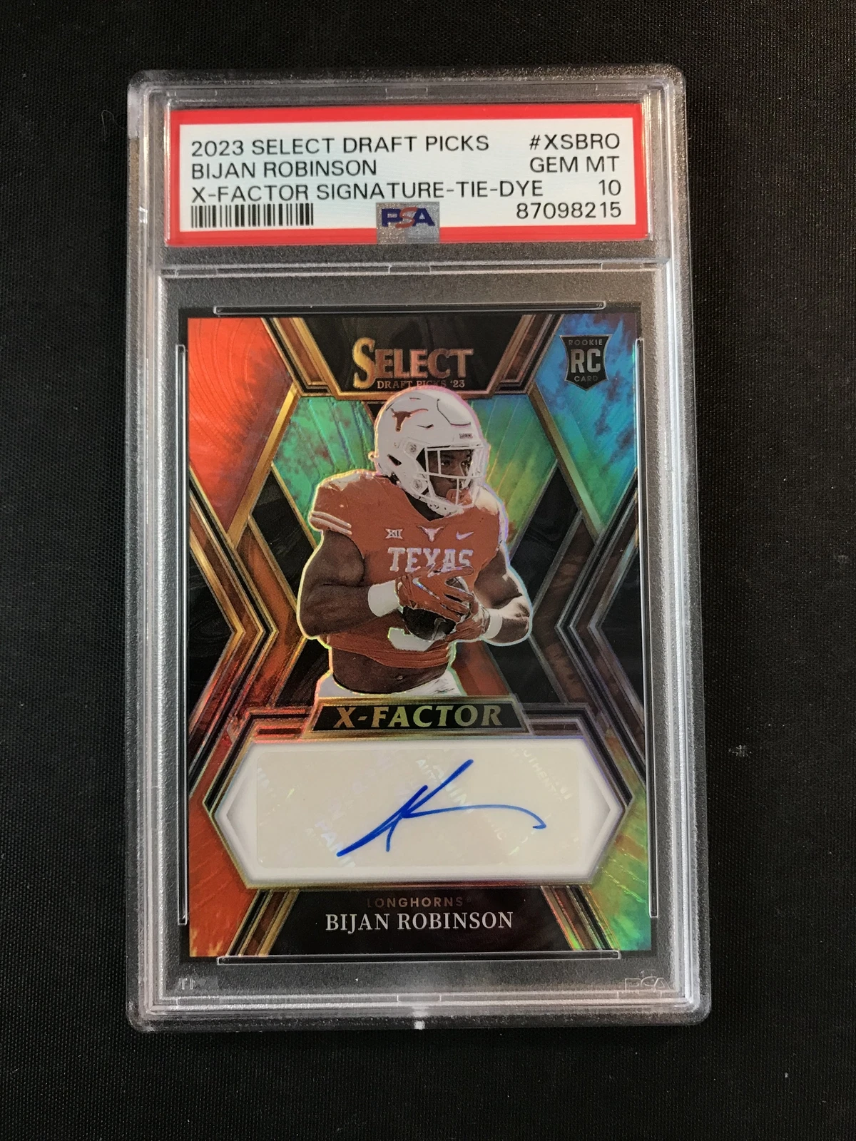 Bijan Robinson Panini Select Draft Picks X-Factor Signatures #XSBRO Tie-Dye