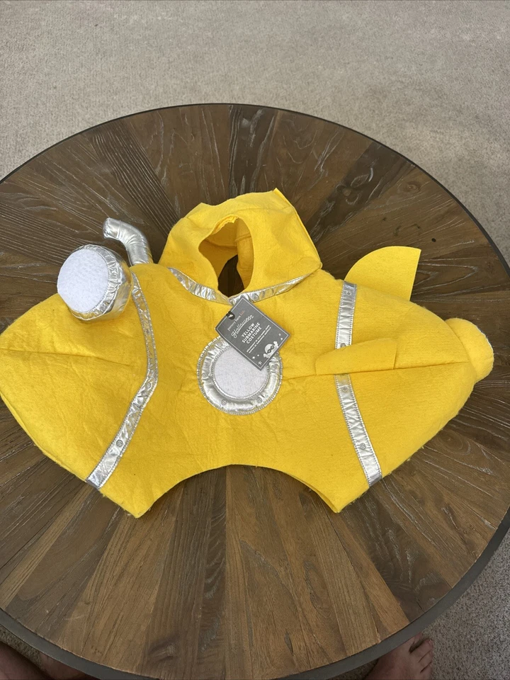 Fantasia de Halloween submarino amarelo 3D Pottery Barn Kids tamanho pequeno rara nova com etiquetas - Imagem 3 de 4