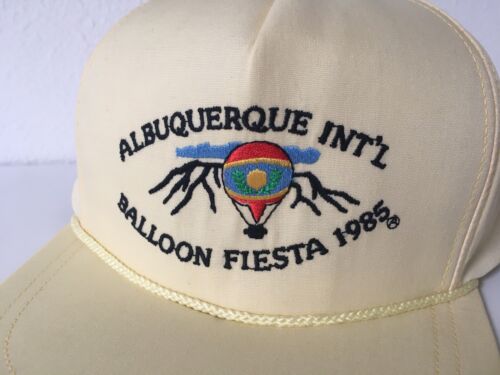 Vintage Rare 1985 Albuquerque Balloon Fiesta Hot Air Balloon Yellow Hat Cap 80s - Picture 2 of 8
