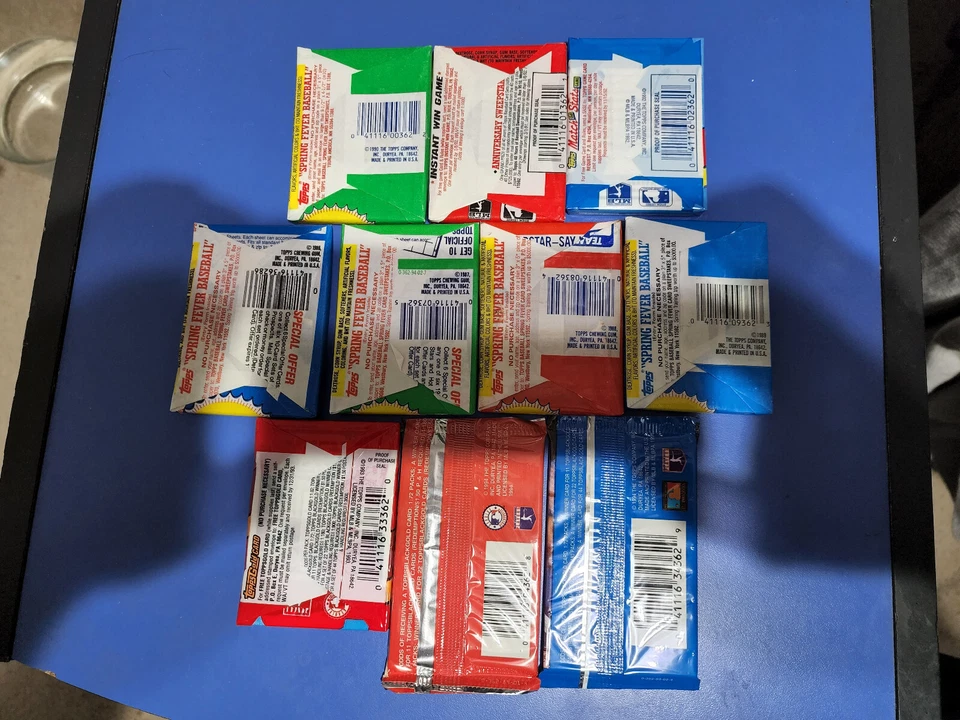 TOPPS BASEBALL PACKS 1986 to 1994 (10 PACKS FROM 9 DIFFERENT YEARS/200+ CARDS) - Image 2 of 4
