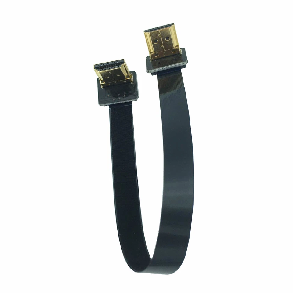 FPV 90 Degree Dual Down Angled HDMI Type A Male to Male HDTV FPC Flat Cable 20cm - Image 3 of 4