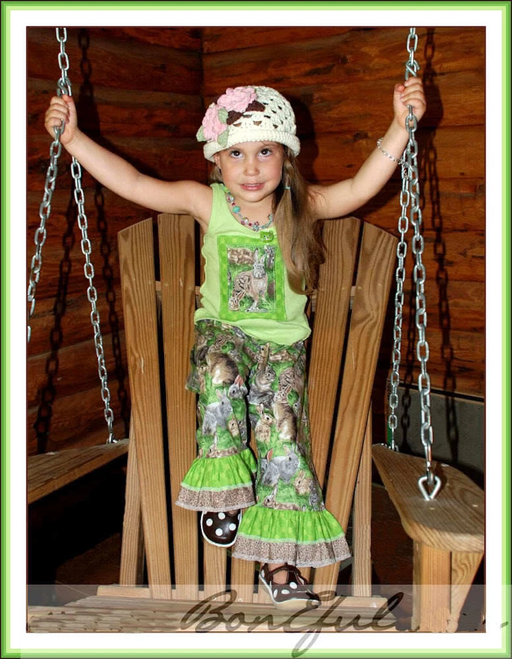 Tecido BonEful FQ Colcha de Algodão Grama Verde Marrom Páscoa Coelho Flor Venda - Imagem 4 de 4